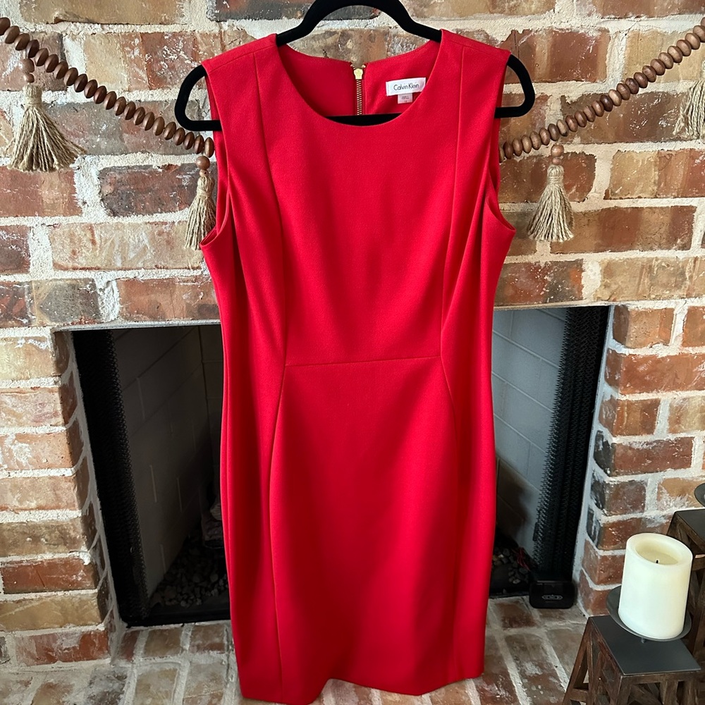 Calvin Klein Vibrant Red Midi Dress